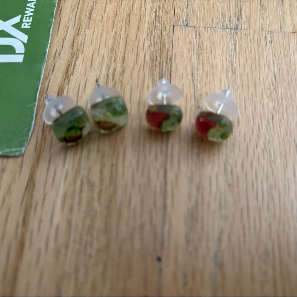 Murano Glass Stud Earrings (2 pairs)